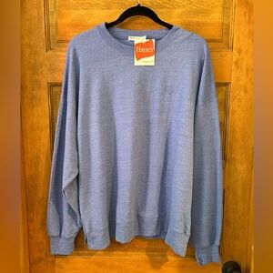 Hanes / NWT/ Men's Originals Midweight Fleece Crewneck Sweatshirt,BLUE/Size 2XL